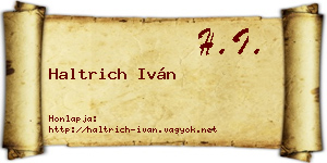 Haltrich Iván névjegykártya